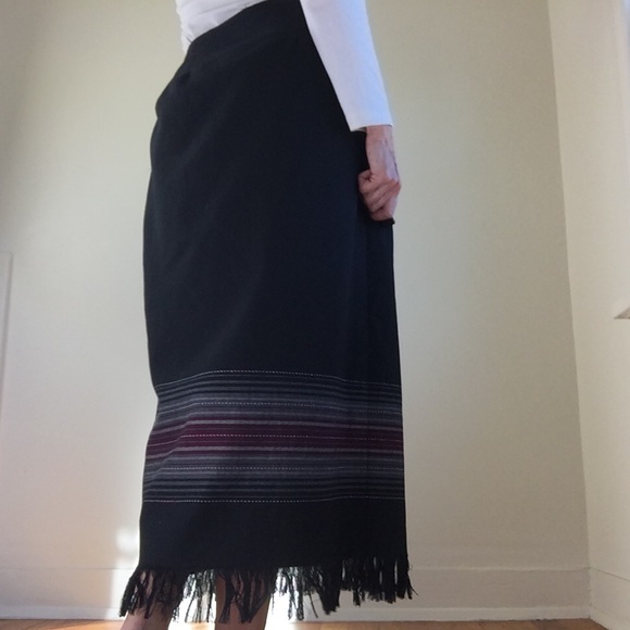 Sag Harbor Fringe Maxi Wrap Skirt Size 6 - Picture 6 of 16
